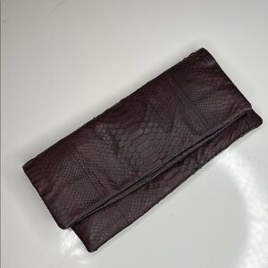 Brown Snakeskin Clutch